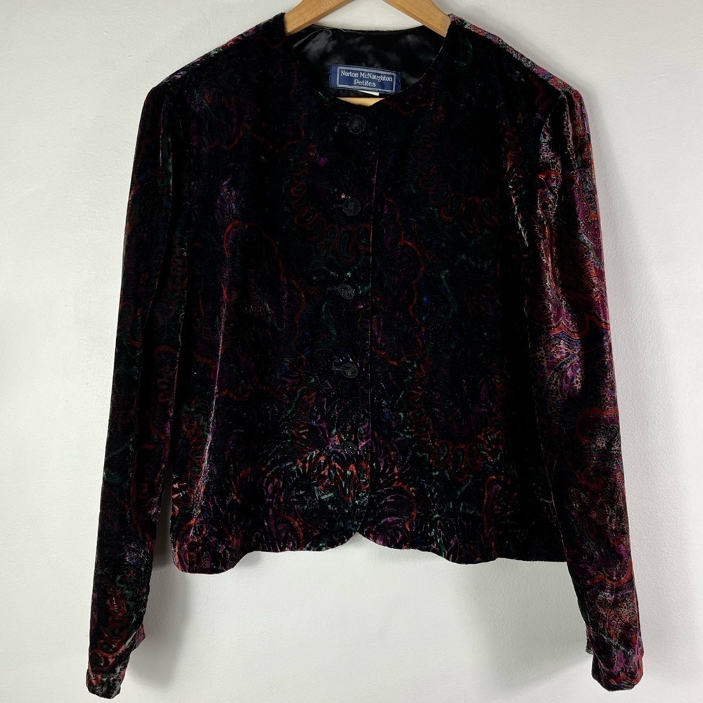 Vintage VelVet Paisley Print Button Down Blazer